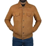 Logan Cowboy Trucker Suede Leather Jacket Logan Cowboy Trucker Suede Leather Jacket