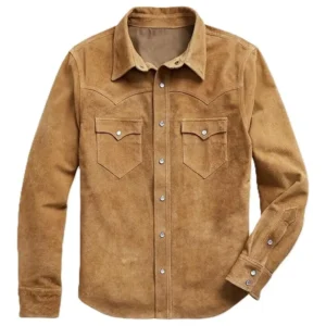 Beige Suede Leather Shirt