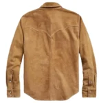 Beige Suede Leather Shirt Back
