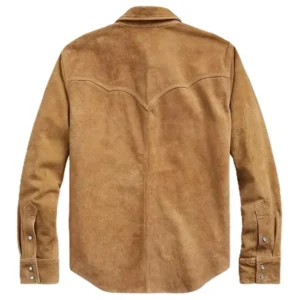 Beige Suede Leather Shirt Back