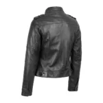 Black Cafe Racer Real Leather Jacket Other Back