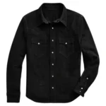 Black Suede Leather Shirt
