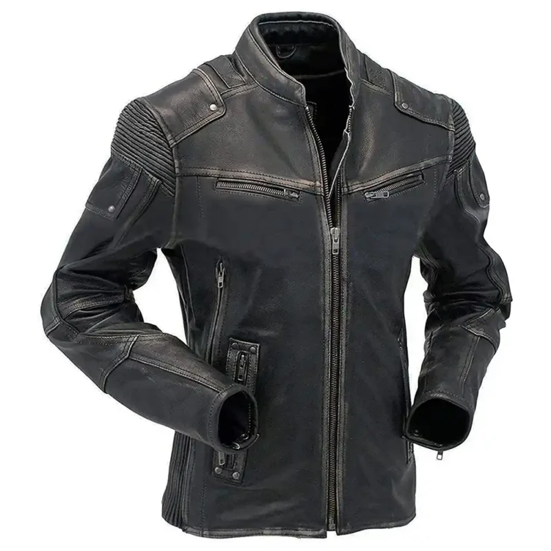 Cafe Racer 2 Distressed Black Rider Jacket