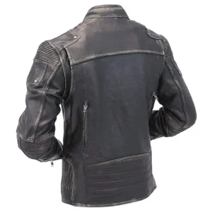 Cafe Racer 2 Distressed Black Rider Jacket Back
