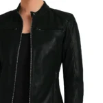 Doge Black Leather Jacket Side Doge Black Leather Jacket Side