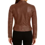 Doge Cognac Leather Jacket Back Doge Cognac Leather Jacket Back