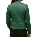 Doge Green Leather Jacket Back Doge Green Leather Jacket Back