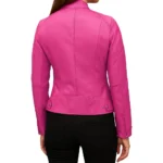 Doge Pink Leather Jacket Back Doge Pink Leather Jacket Back