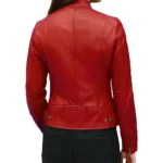Doge Red Leather Jacket Back Doge Red Leather Jacket Back