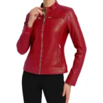 Doge Red Leather Jacket Front Doge Red Leather Jacket Front