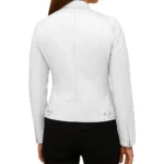 Doge White Leather Jacket Back Doge White Leather Jacket Back