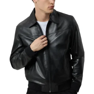 Isac Black Leather Jacket