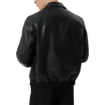 Isac Black Leather Jacket BAck Isac Black Leather Jacket BAck