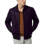 Isac Purple Leather Jacket Isac Purple Leather Jacket