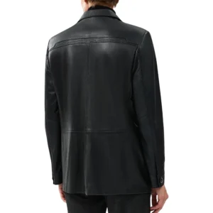 Kevin Men's Black Blazer Leather Jacket For Men And Women