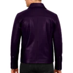 Mark Purple Leather Shirt Collar Jacket For Men And Women
