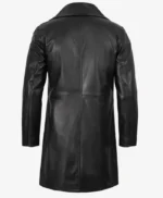 Men’s 3 4 Length Black Lambskin Real Leather Coat For Sale