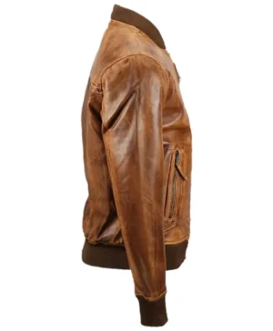 Men’s Brown Bomber Lambskin Leather Jacket For Men And Women