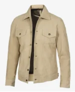 Men’s Classic Real Suede Camel Trucker Style Jacket