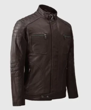 Men’s Firefly Moto Brown Biker Leather Jacket For Sale