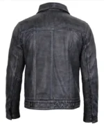 Men’s Real Leather Beige Trucker Jacket For Sale