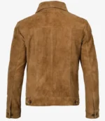 Men’s Real Suede Tan Trucker Style Jacket back Men’s Real Suede Tan Trucker Style Jacket back