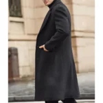 Men's Wool Single Breasted Black Trench Coat For Sale Men's Wool Single Breasted Black Trench Coat For Sale
