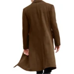 Men's Wool Single Breasted Brown Trench Coat For Sale Men's Wool Single Breasted Brown Trench Coat For Sale