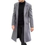 Men's Wool Single Breasted Grey Trench Coat Men's Wool Single Breasted Grey Trench Coat