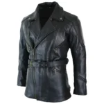 Quarter Length Long Black Leather Jacket For Sale Quarter Length Long Black Leather Jacket For Sale