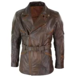 Quarter Length Long Brown Leather Jacket Full Quarter Length Long Brown Leather Jacket Full