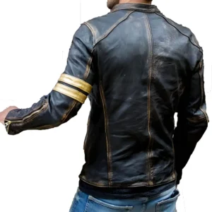 Retro Distressed Brown Jacket Back