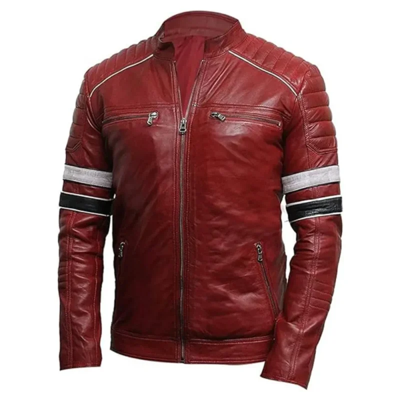 Retro Style Cafe Racer Genuine Leather Jacket Mens