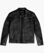 Roadster Black Vintage Distressed Leather Jacket