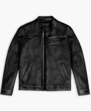 Roadster Black Vintage Distressed Leather Jacket