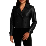 Short Trench Coat Stye Black Jacket