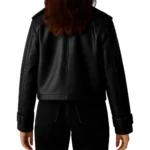 Short Trench Coat Stye Black Jacket Back