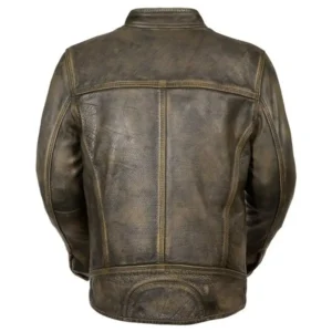 TS Triple Stitch Brown Leather Jacket Back