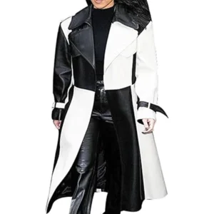 Two Tone Leather Trench Coat