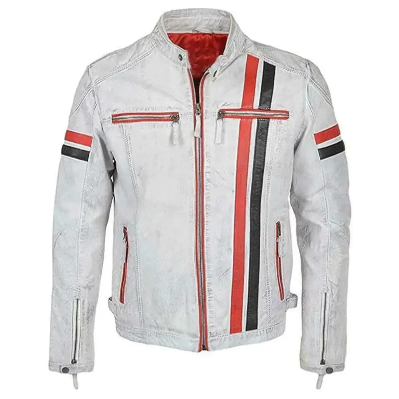 VN1 White Leather Jacket