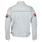 VN1 White Leather Jacket Back VN1 White Leather Jacket Back