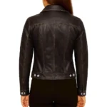 Women Distressed Dark Brown Trucker Jacket For Sale Women Distressed Dark Brown Trucker Jacket For Sale