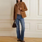 Women Safari Brown Suede Jacket Women Safari Brown Suede Jacket