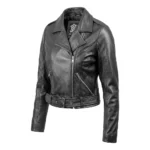 Women's Biker Black Leather jacket For Sale Women's Biker Black Leather jacket For Sale