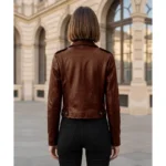 Women's Biker Brown Leather jacket For Sale Women's Biker Brown Leather jacket For Sale
