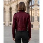 Women's Biker Maroon Leather jacket For Sale Women's Biker Maroon Leather jacket For Sale
