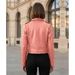 Women's Biker Pink Leather jacket For Sale Women's Biker Pink Leather jacket For Sale
