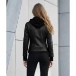 Womens Black Bomber Leather Jacket For Sale