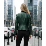 Womens Drowned Lambskin Genuine Leather Green Jacket For Sale