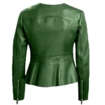 Women's Real Lambskin Biker Green Leather Jacket For Sale Women's Real Lambskin Biker Green Leather Jacket For Sale